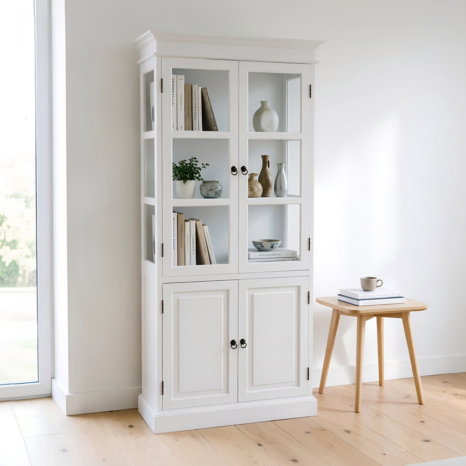 sWhite Double-Door Cabinet